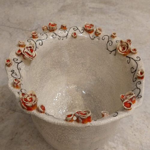 bowl with roses by ursula aavasalu tigukass