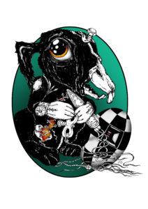 skull bunny bolt and an egg