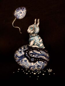 blue egg bunny by ursula aavasalu tigukass