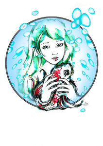 girl with a fishie by ursula aavasalu tigukass