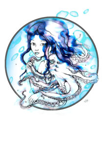 girl with an octopus by ursula aavasalu tigukass